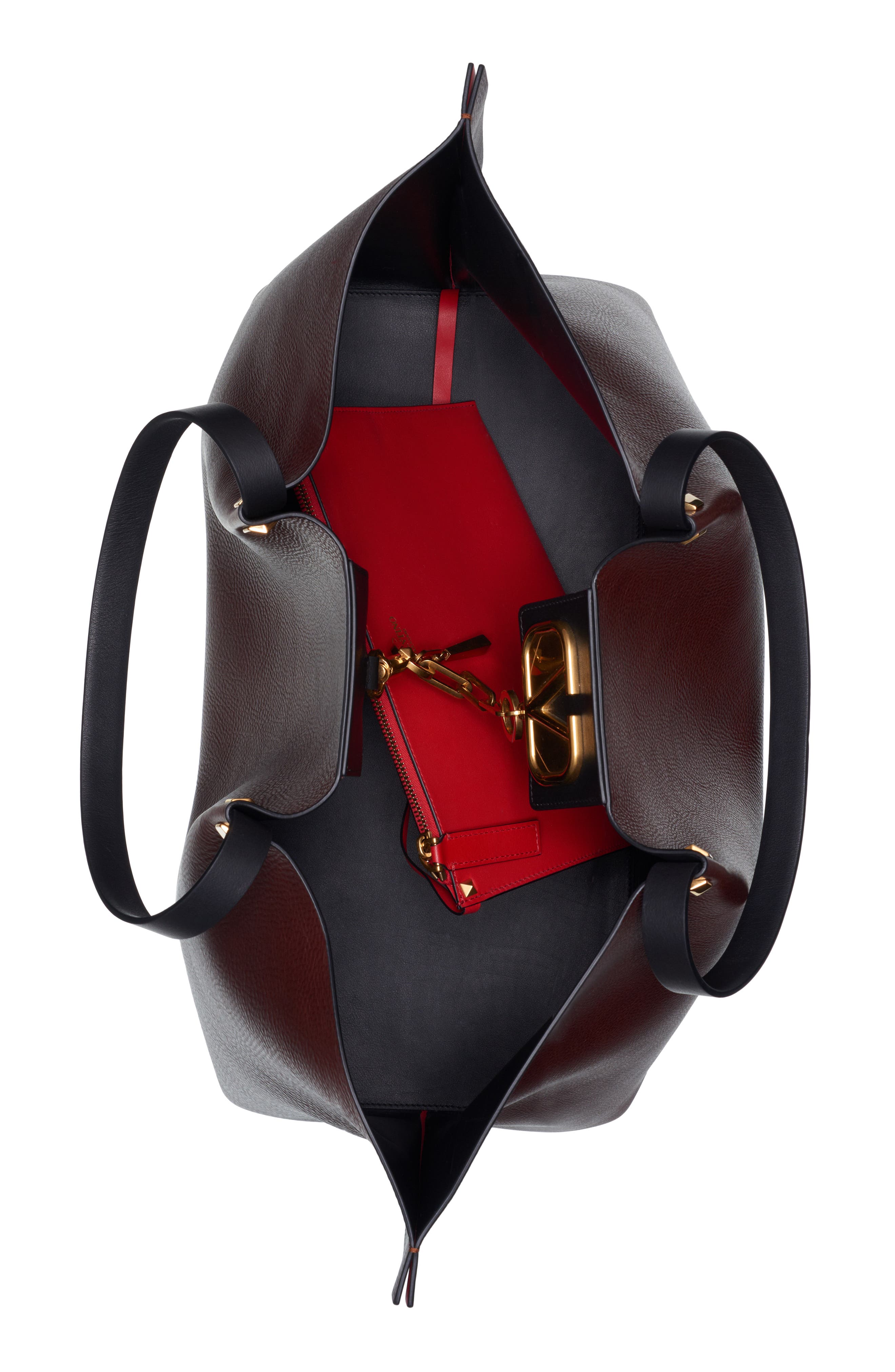 Valentino Garavani Large Go Logo Leather Tote, Alternate, color, 