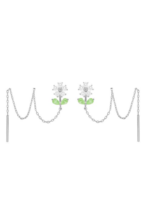 Daisy Petal Threader Earrings