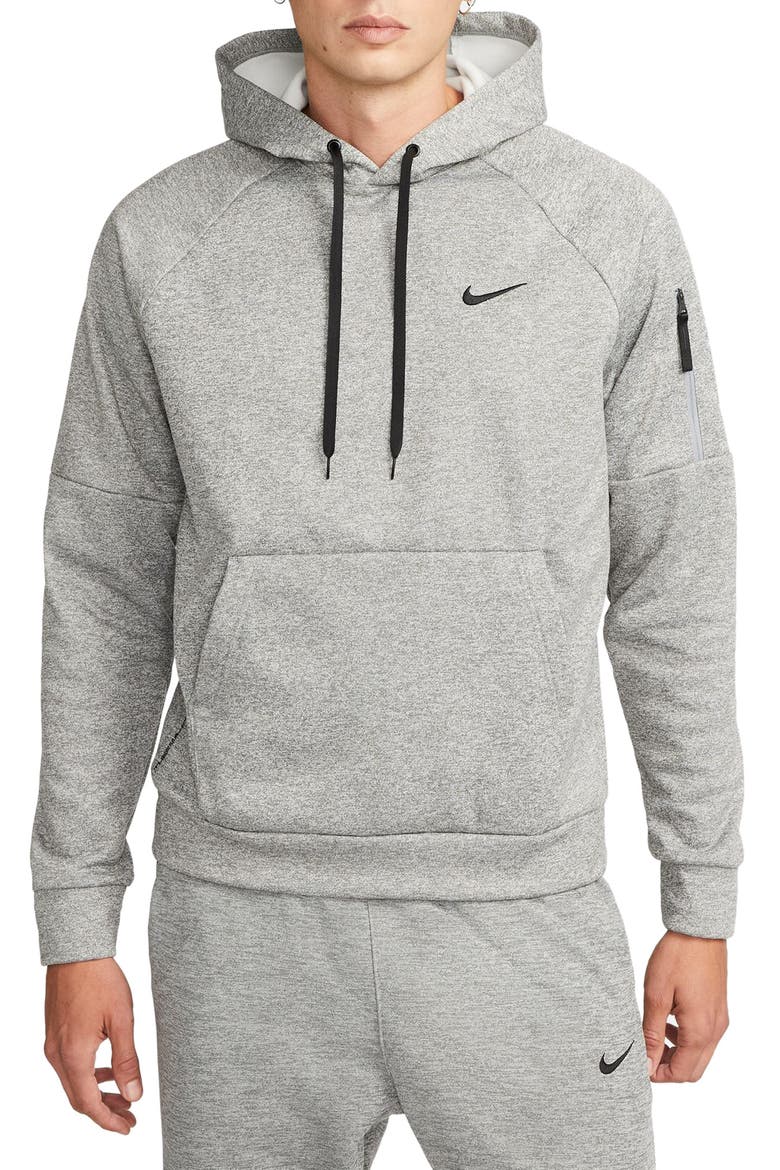 Therma-FIT Pullover Hoodie, Main, color, 063 D GR H/BLACK