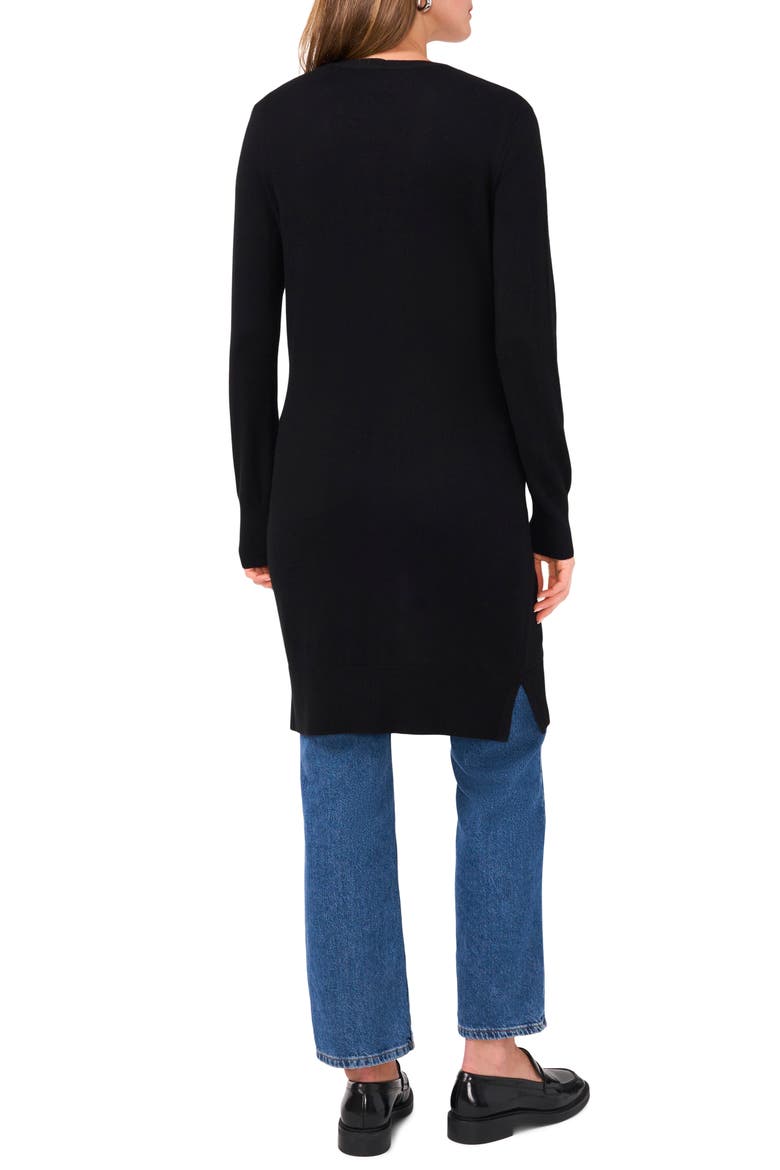 Open Front Longline Cardigan, Alternate, color, RICH BLACK