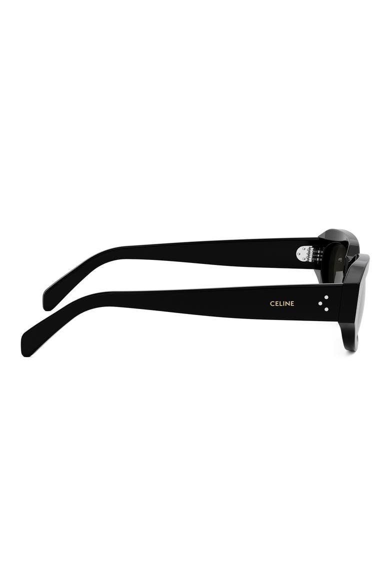 Bold 3 Dots 54mm Geometric Sunglasses, Alternate, color, SHINY BLACK / SMOKE