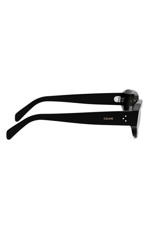 Celine Bold 3 Dots 54mm Geometric Sunglasses In Shiny Black/smoke