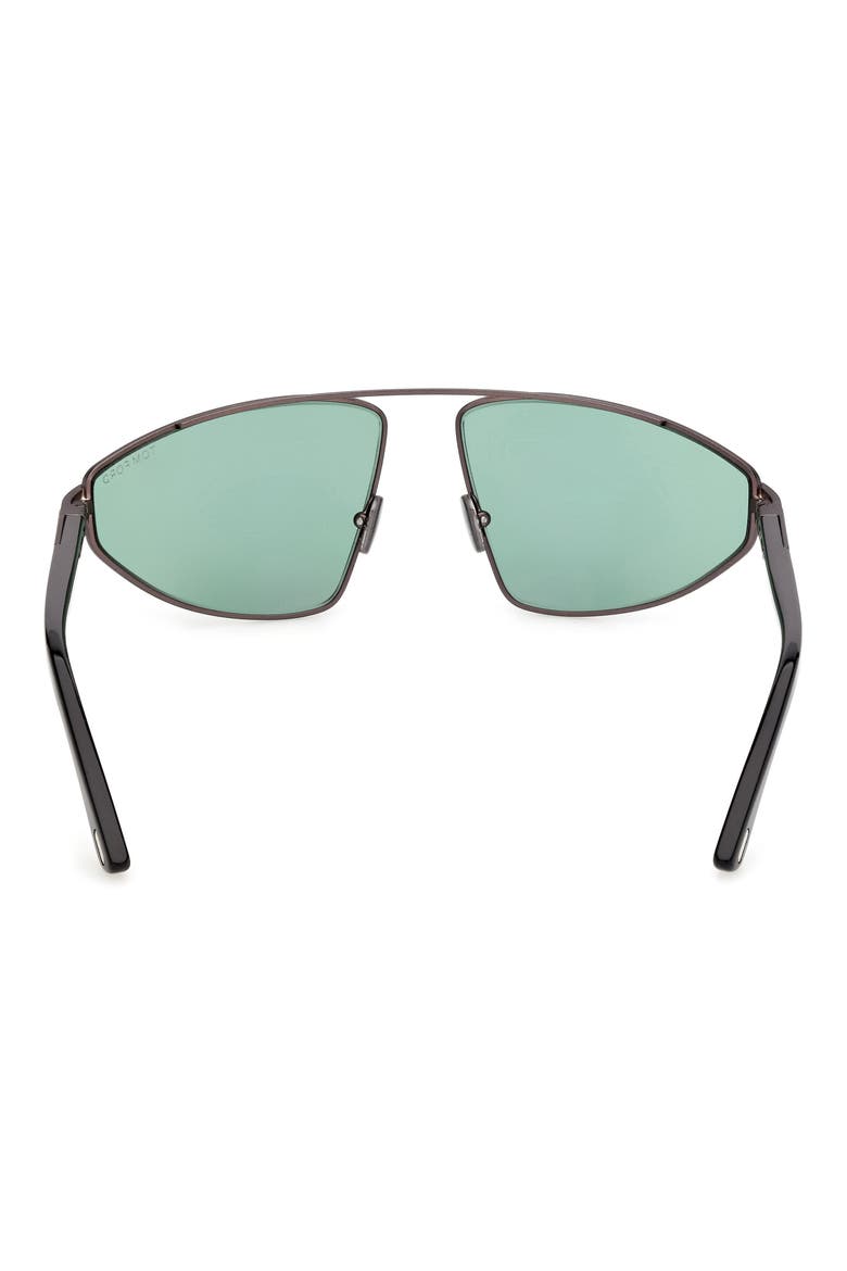 Parker 64mm Oversize Pilot Sunglasses, Alternate, color, MATTE DARK RUTHENIUM/ GREEN LENS