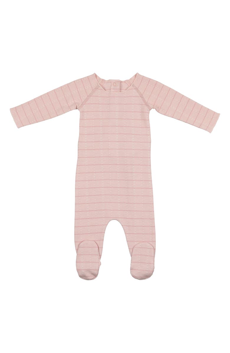 Manière Raglan Sleeve Footie, Main, color, Pale Pink