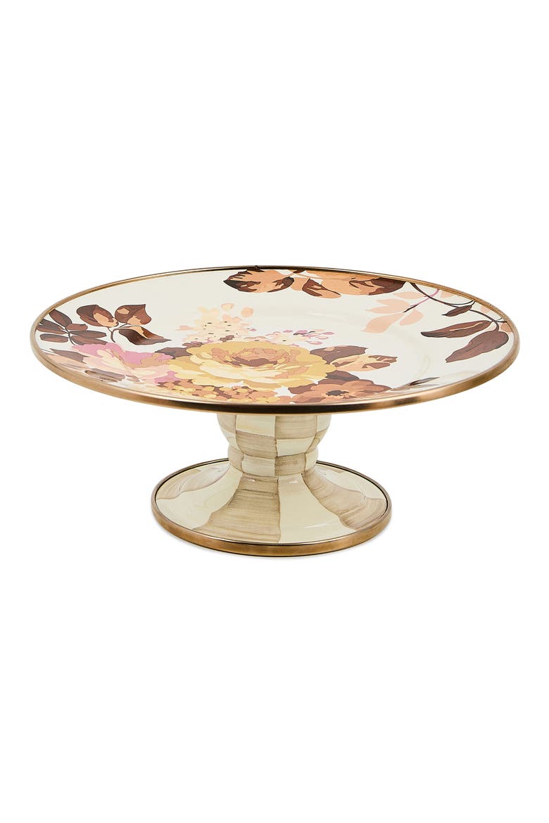 Wild Rose Mini Pedestal Platter, Main, color, WHITE