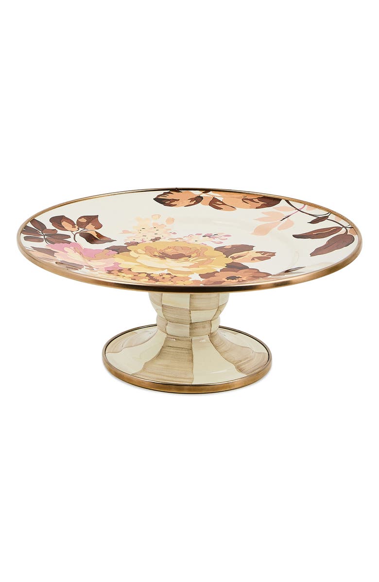 MACKENZIE CHILDS Wild Rose Mini Pedestal Platter, Main, color, White