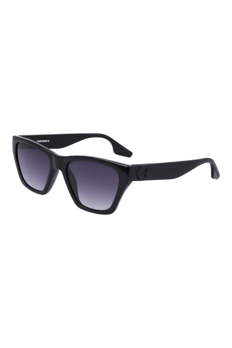 Recraft 54mm Gradient Cat Eye Sunglasses, Alternate, color, BLACK