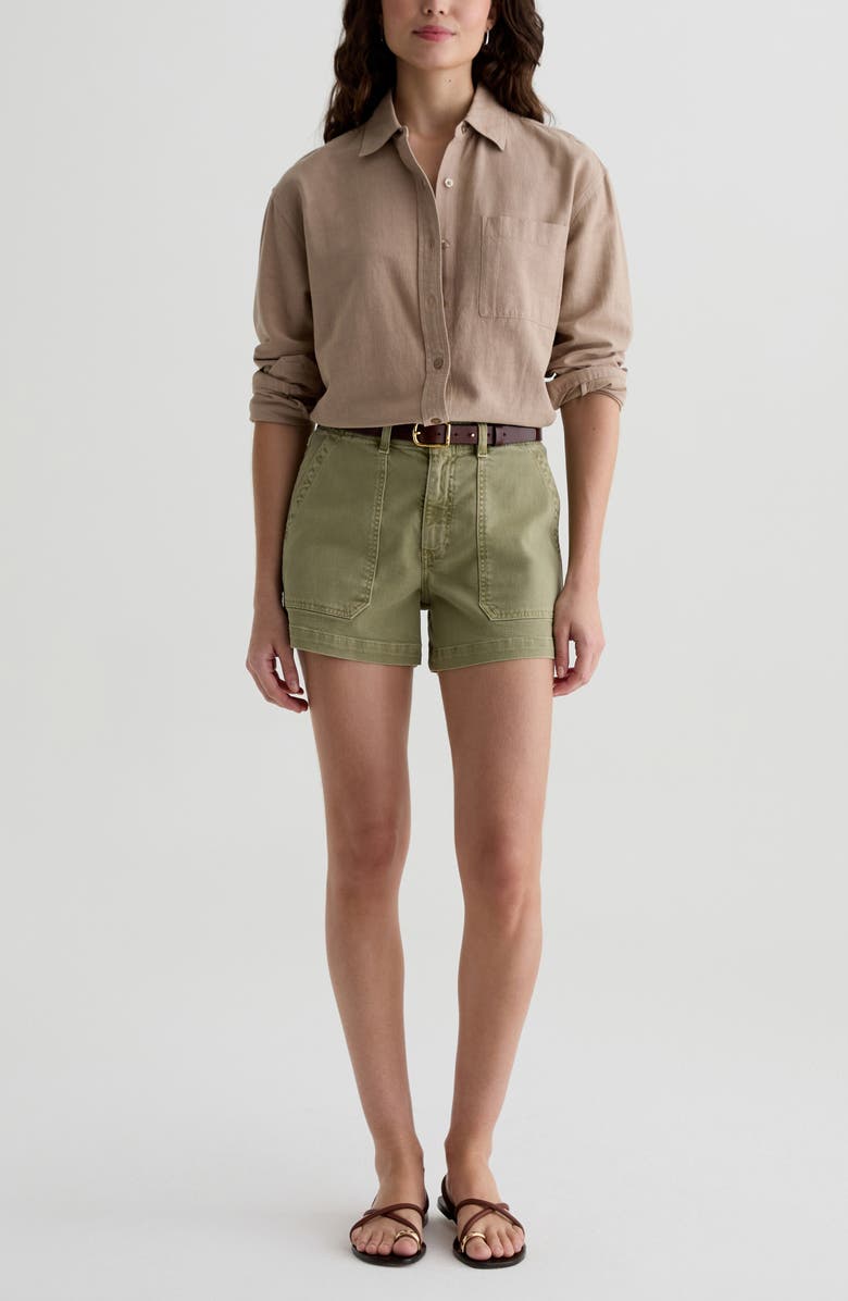 AG Analeigh Patch Pocket Denim Shorts, Alternate, color, Sulfur Basil
