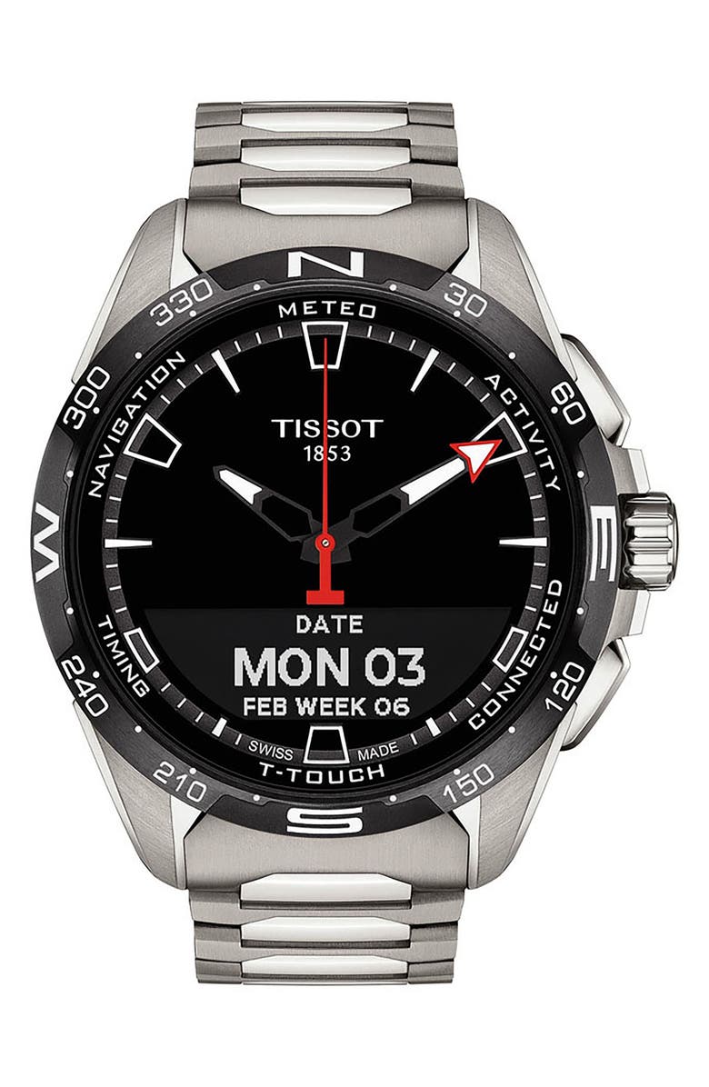 Tissot T-Touch Connect Solar Smart Bracelet Watch, 47.5mm, Alternate, color, Silver