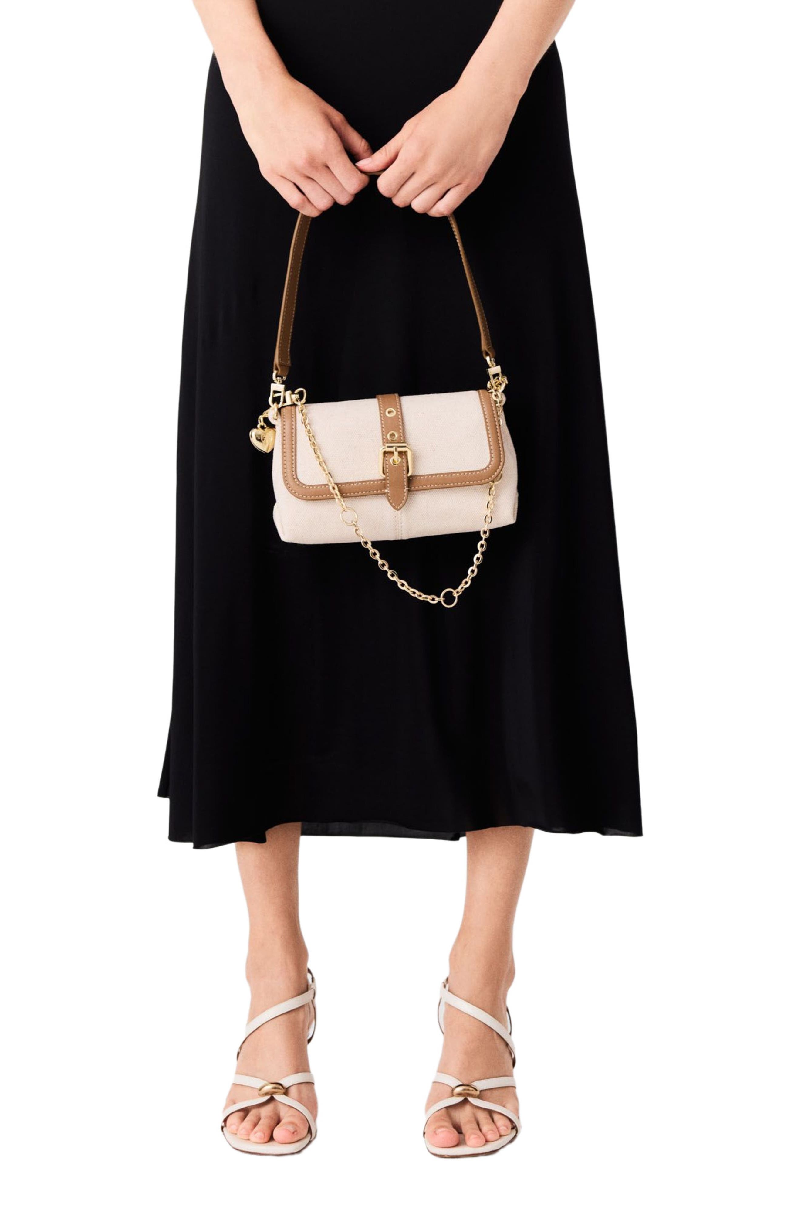 maje Miss M walk canvas & leather mix, Alternate, color, Moka/White