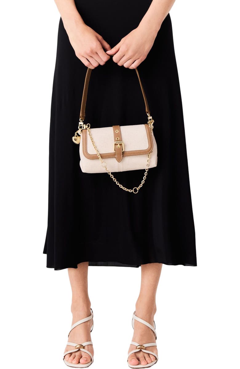 maje Miss M walk canvas & leather mix, Alternate, color, Moka/White