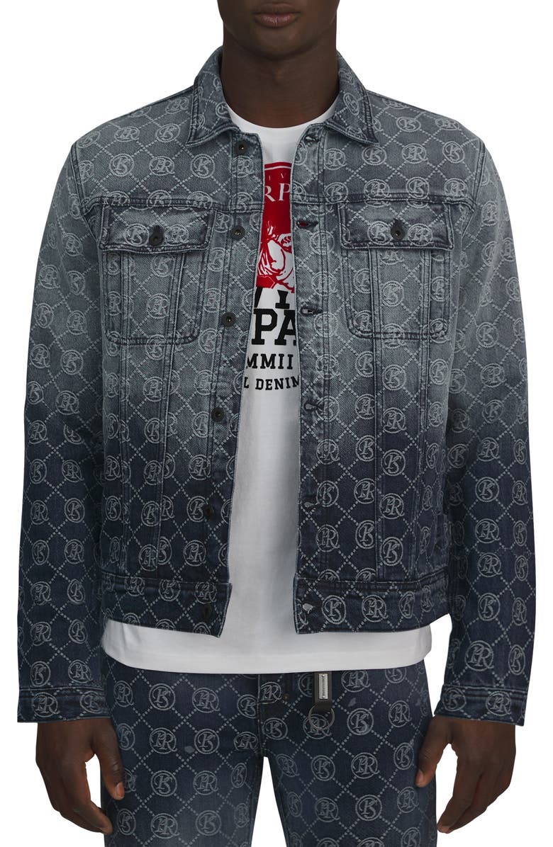 PRPS Purgatory Logo Denim Trucker Jacket, Alternate, color,
