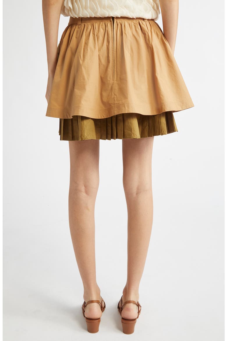 Jacqueline Colorblock Tiered Cotton Miniskirt, Alternate, color, SAHARA COLOR BLOCK