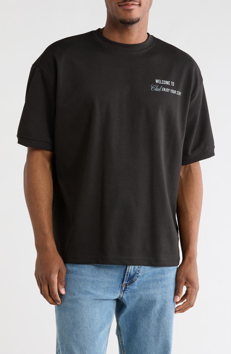 DENIM AND FLOWER Relaxed Fit Monaco Graphic T-Shirt, Main, color, Black