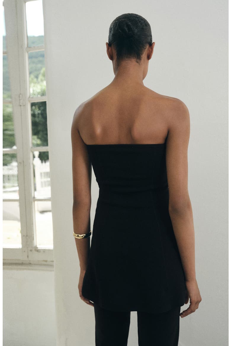 Strapless Rib Top, Alternate, color, BLACK