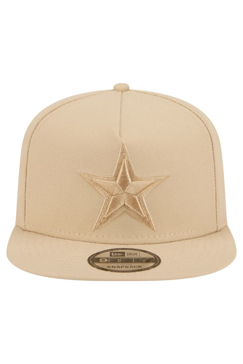 Men's New Era Light Beige Dallas Cowboys Color Pack A-Frame 9FIFTY Snapback Hat, Alternate, color, Light Beige