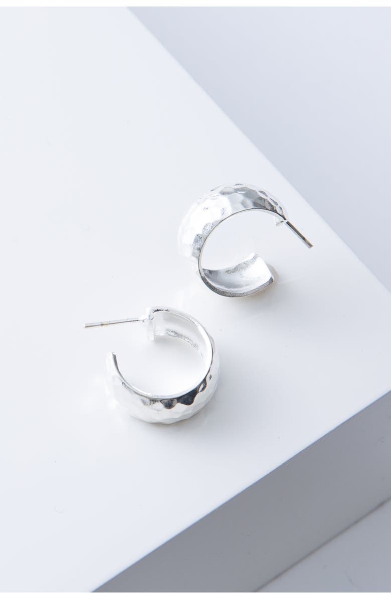 Noonday Collection Wide Hammered Hoops, Silver, Main, color, Silver