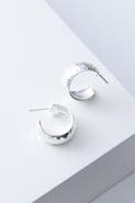 Noonday Collection Wide Hammered Hoops, Silver