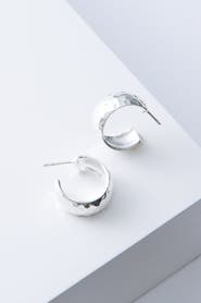 Noonday Collection Wide Hammered Hoops, Silver