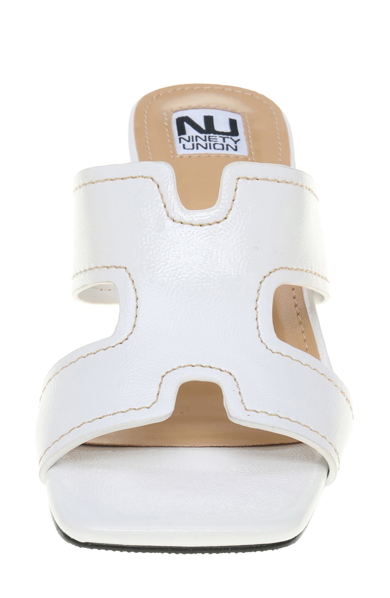 Bright Block Heel Slide Sandal, Alternate, color, WHITE