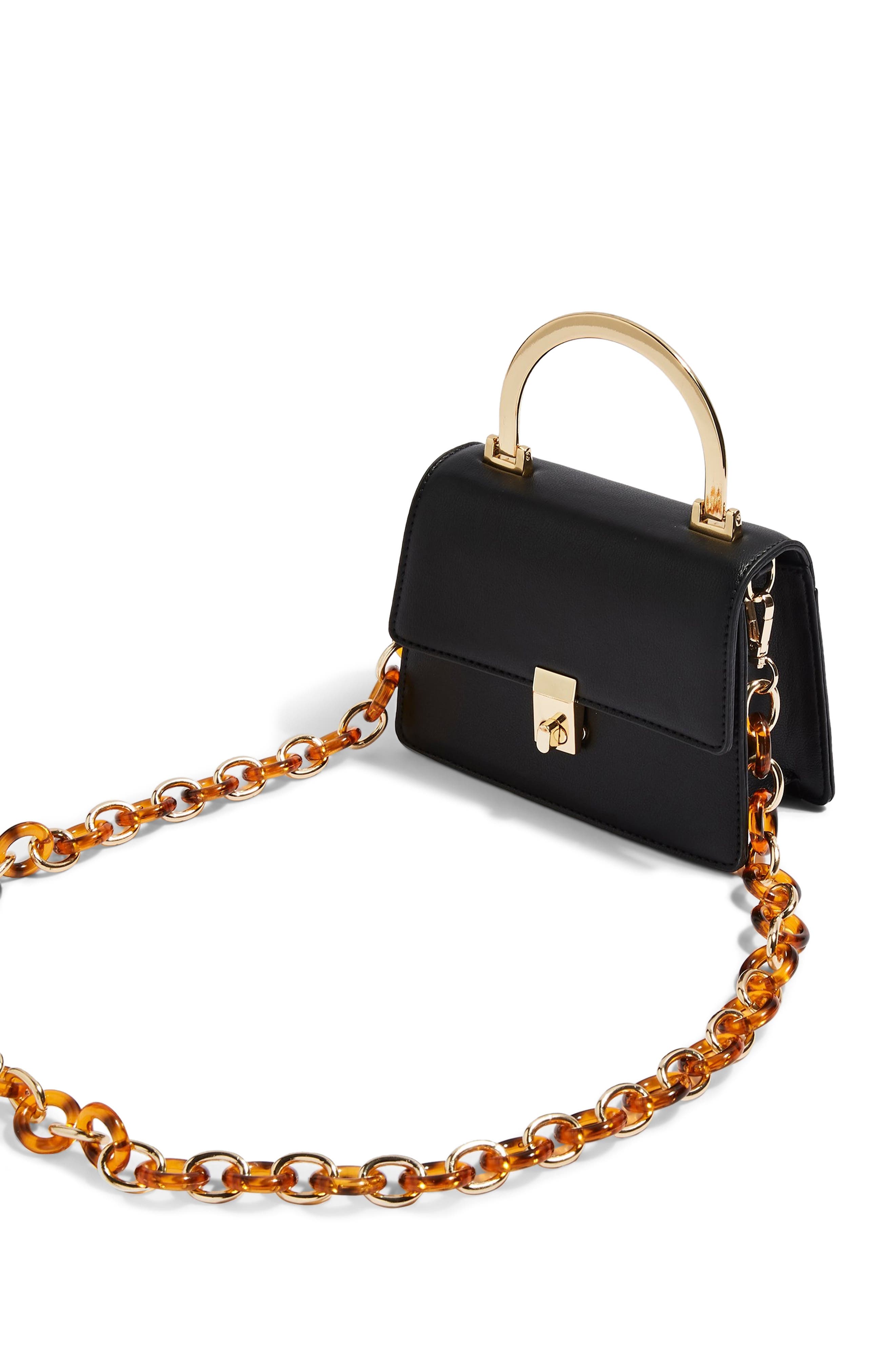 Topshop Champagne Shoulder Bag, Alternate, color, 