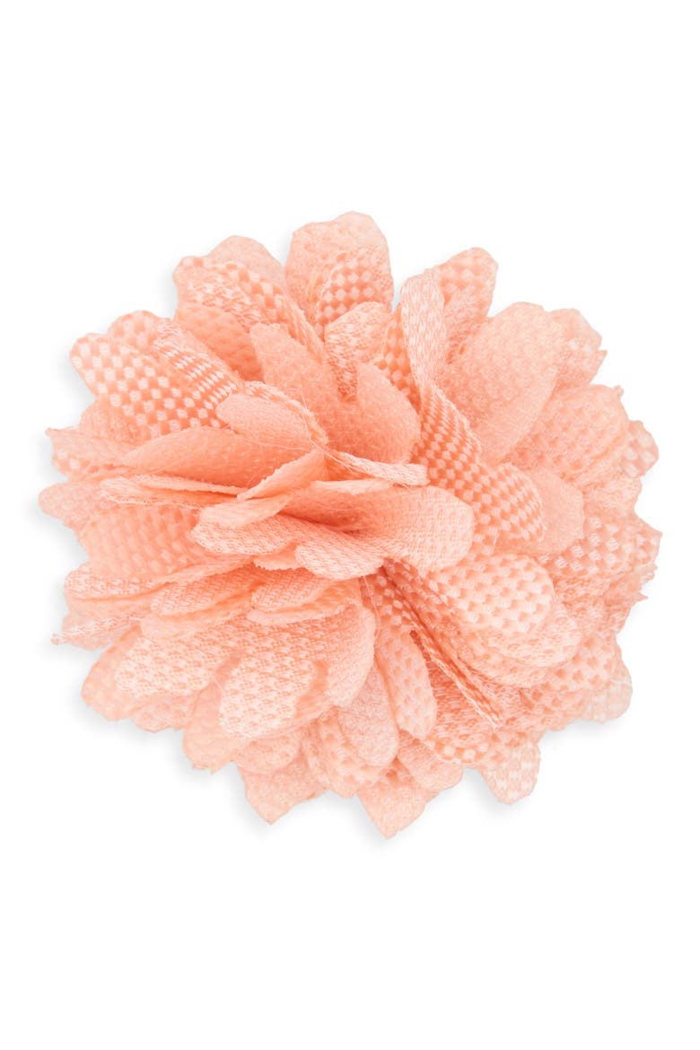 CHECKERBOARD FLOWER LAPEL PIN, Main, color, BELLINI