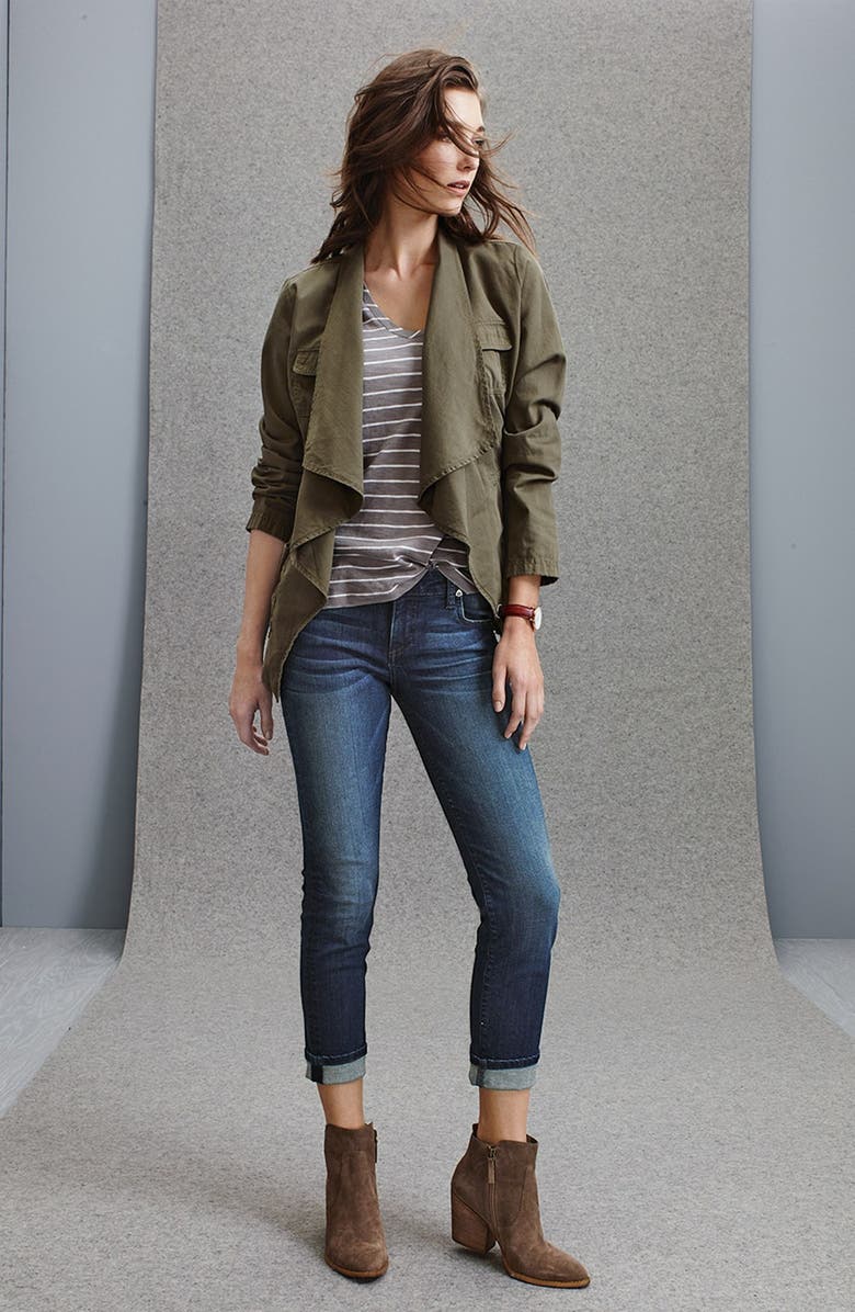 Caslon<sup>®</sup> Drape Front Utility Jacket, Alternate, color, 