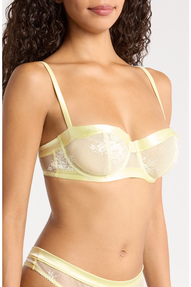 Louise Sheer Demi Bra, Alternate, color, YELLOW LEMONADE