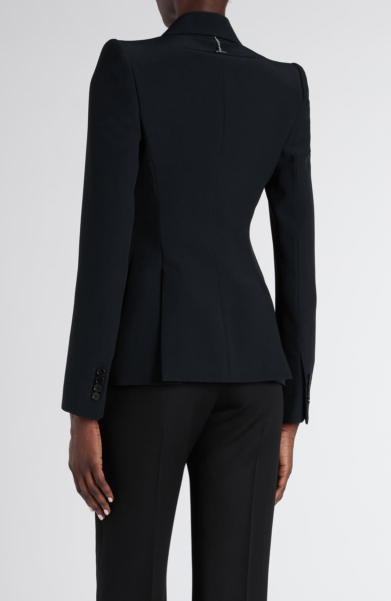 McQueen Crystal Embellished Strong Shoulder Jacket, Alternate, color, Black