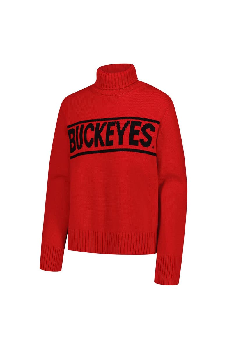 Gameday Social Women's Gameday Social Scarlet Ohio State Buckeyes Chenille Turtleneck Sweater, Alternate, color, Scarlet