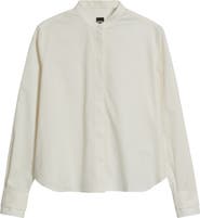 BOSS Bertyna Monday Cotton Band Collar Button-Up Shirt