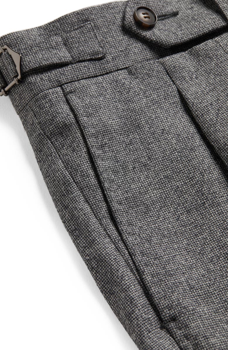 Suitsupply Braddon Pleated Houndstooth Wool Dress Pants, Alternate, color,