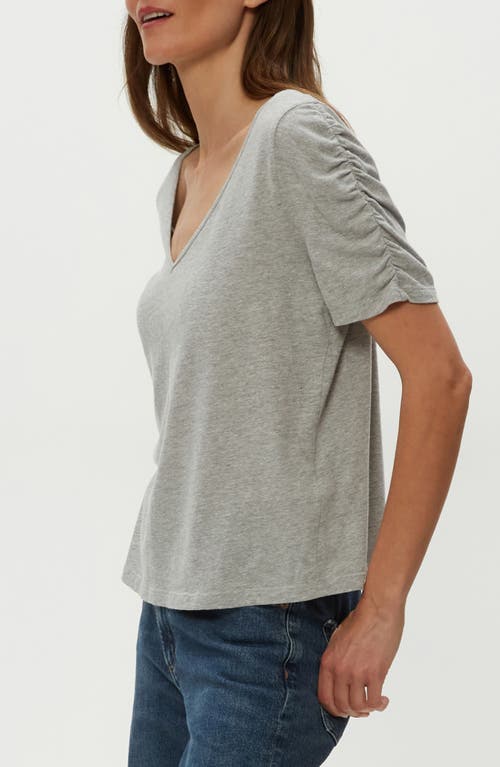 Michael Stars Josie V-neck Shirt In Heather Grey