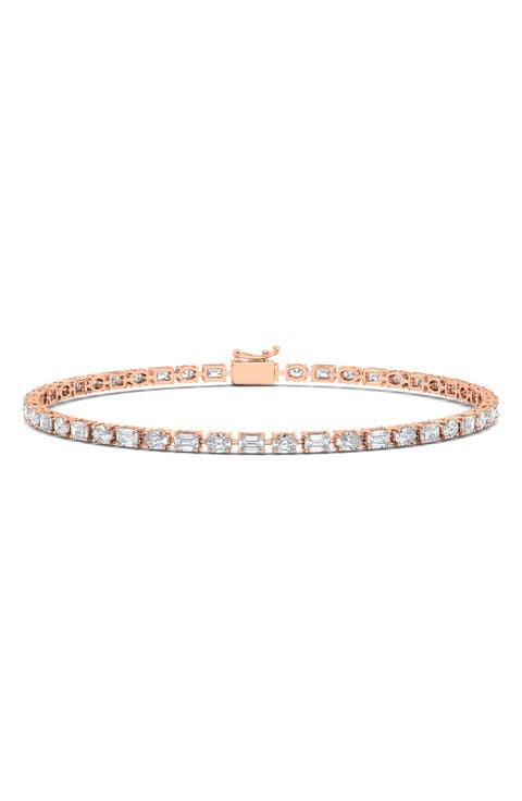 Oval & Emerald Cut Lab Created Diamond Tennis Bracelet