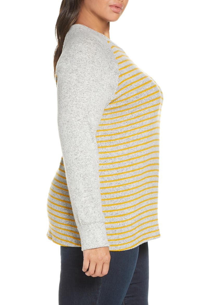 Raglan Sweater, Alternate, color, HEATHER GRAY/ MUSTARD