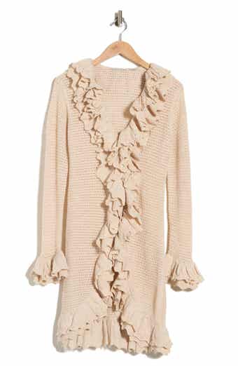 Alice + Olivia Yara Ruffle Wool Cardigan