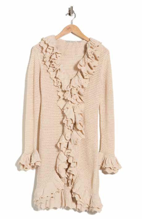 Alice + Olivia Yara Ruffle Wool Cardigan