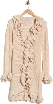 Alice + Olivia Yara Ruffle Wool Cardigan