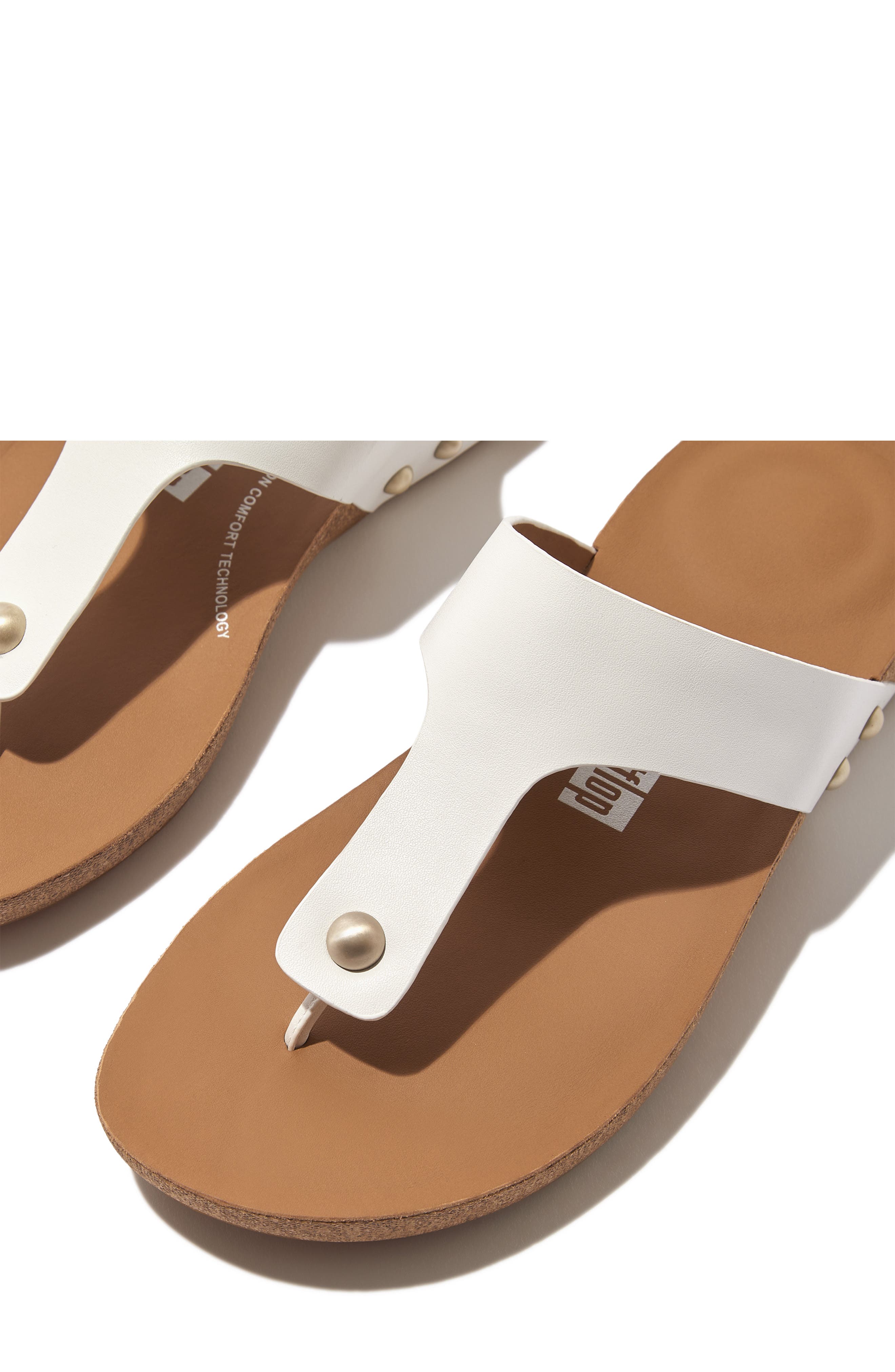 FitFlop iQushion Flip Flop, Alternate, color, Urban White