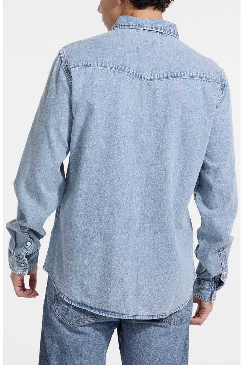 Slim Fit Denim Snap-Up Shirt, Alternate, color, GJ LIGHT HERITAGE WASH