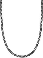 David Yurman Men's Curb Chain Necklace in Sterling Silver with Black Diamonds, 6mm