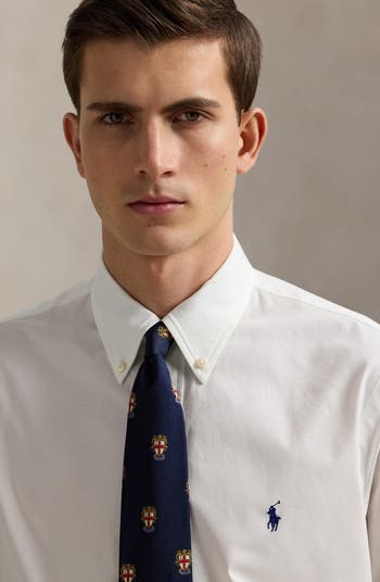Stretch Cotton Poplin Button-Down Shirt