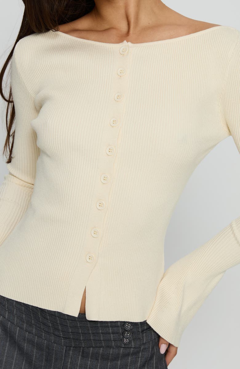 Princess Polly Tahnia Rib Cardigan, Alternate, color, Butter