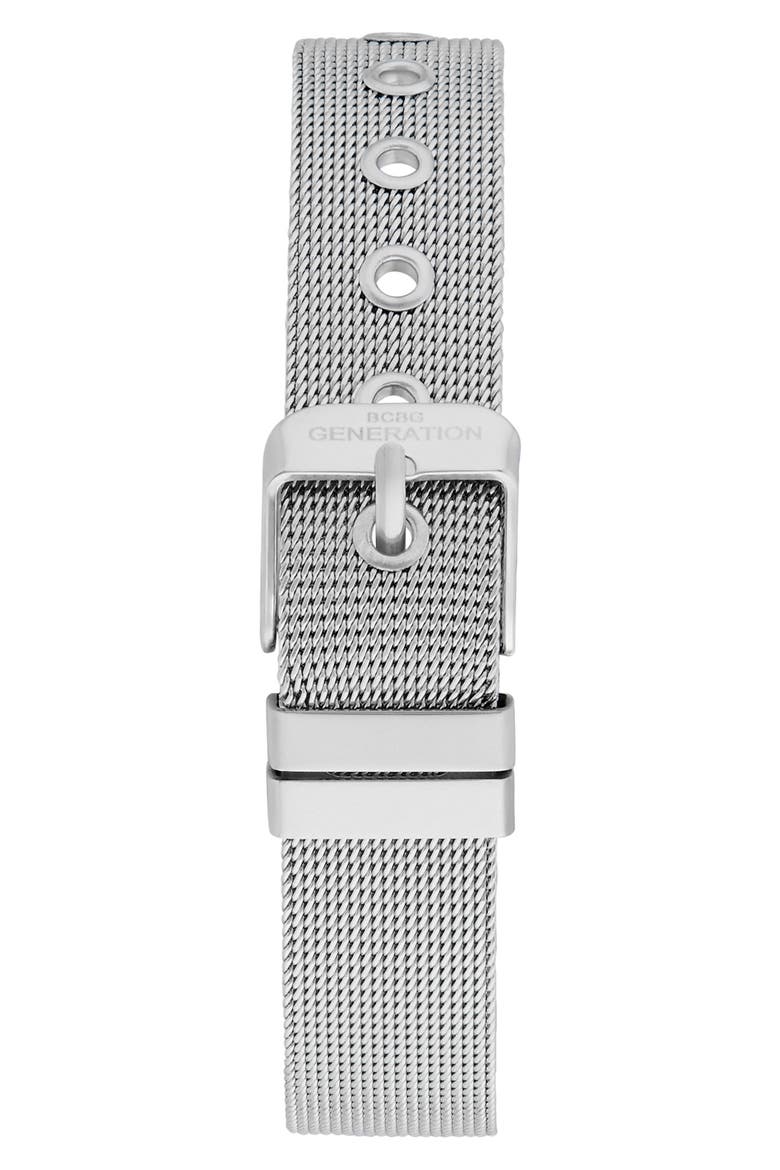 Nova 3 Faux Leather Strap Watch, 35mm, Alternate, color, SILVER