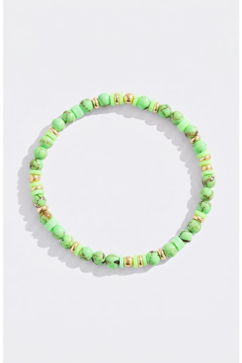 Stacking Birthstone Beaded Bracelet, Alternate, color, August Peridot