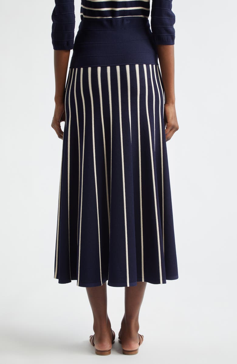 Zimmermann Kindred Spirit Luna Stripe Midi Skirt, Alternate, color, Navy/ Cream