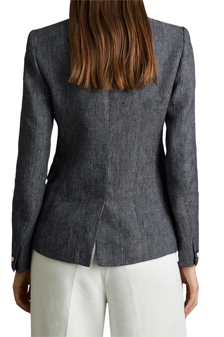 Baker Double Breasted Linen Blend Blazer, Alternate, color, NAVY