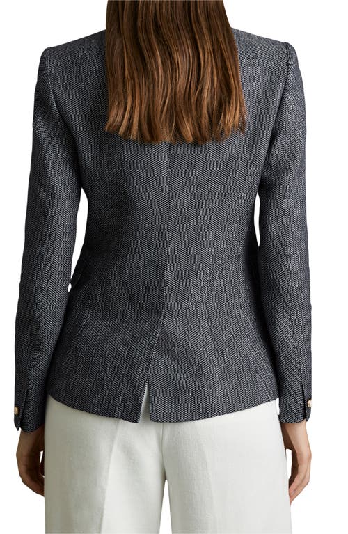REISS REISS BAKER DOUBLE BREASTED LINEN BLEND BLAZER 