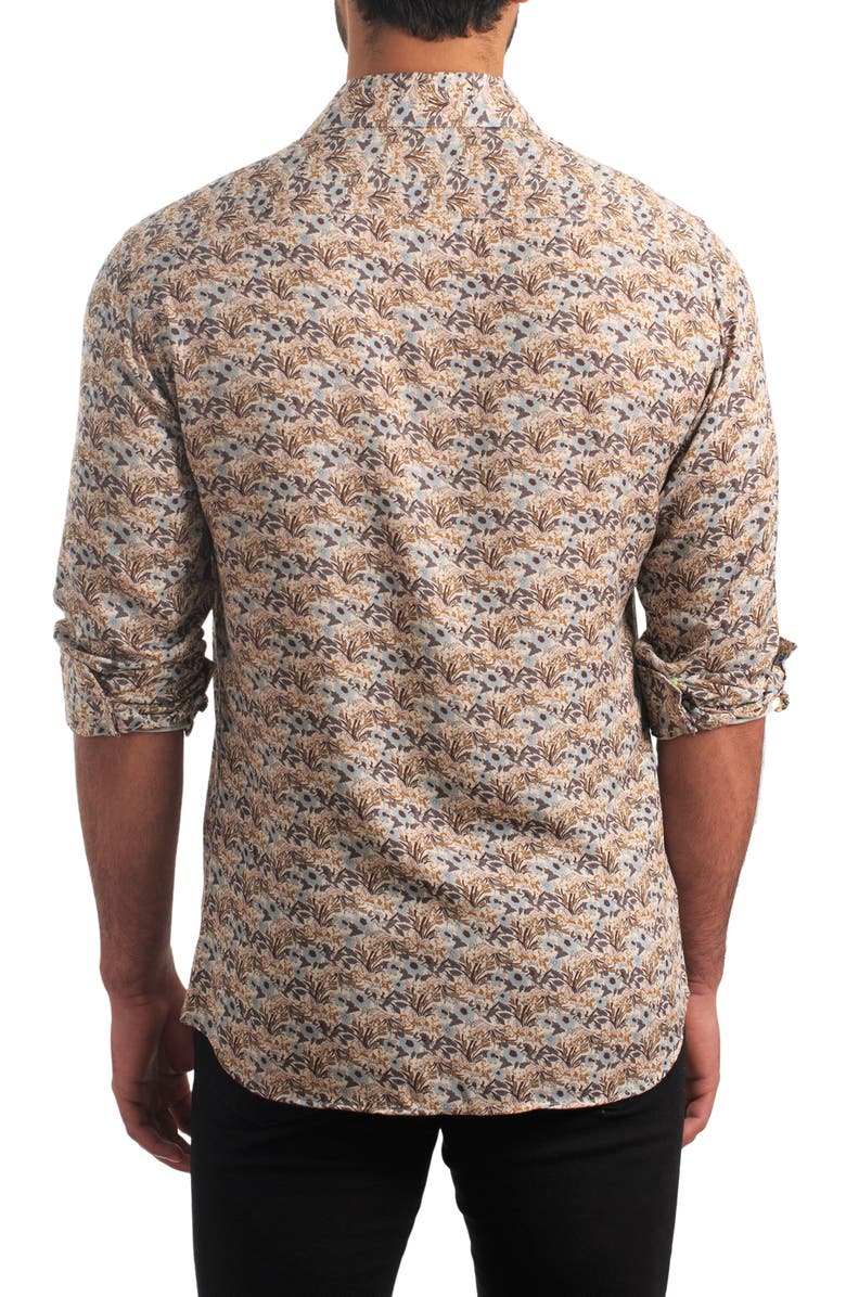 Jared Lang Trim Fit Floral Cotton Button-Up Shirt, Alternate, color, 