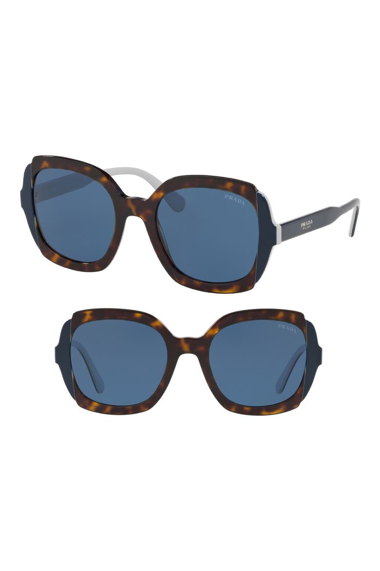 Etiquette 54mm Square Sunglasses, Main, color, HAVANA